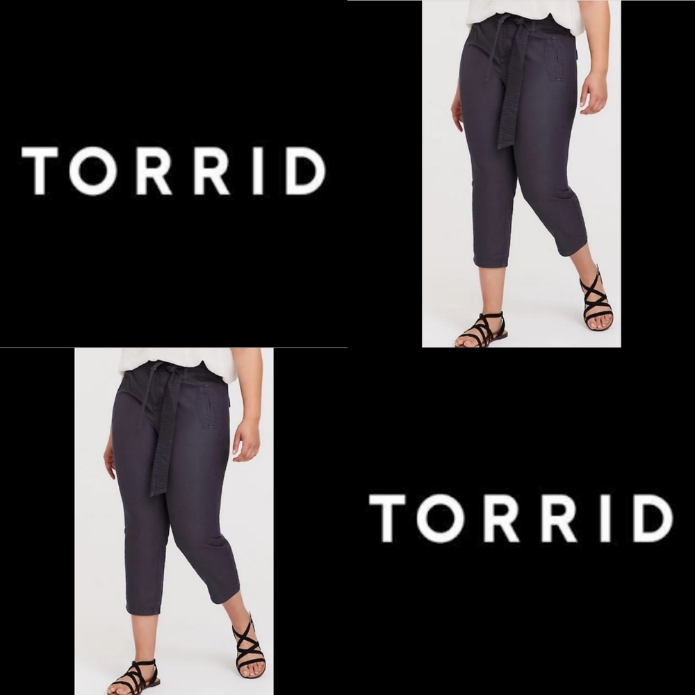 Torrid Twill Tie Front Utility Pants